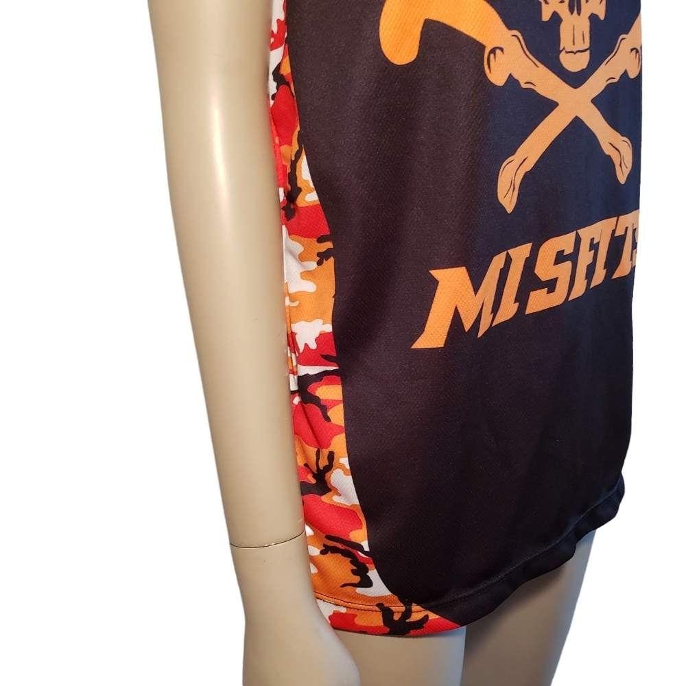 Misfits Reversible Racerback Tank Womens S Skull Camo LaCrosse Black Orange - Picture 5 of 11